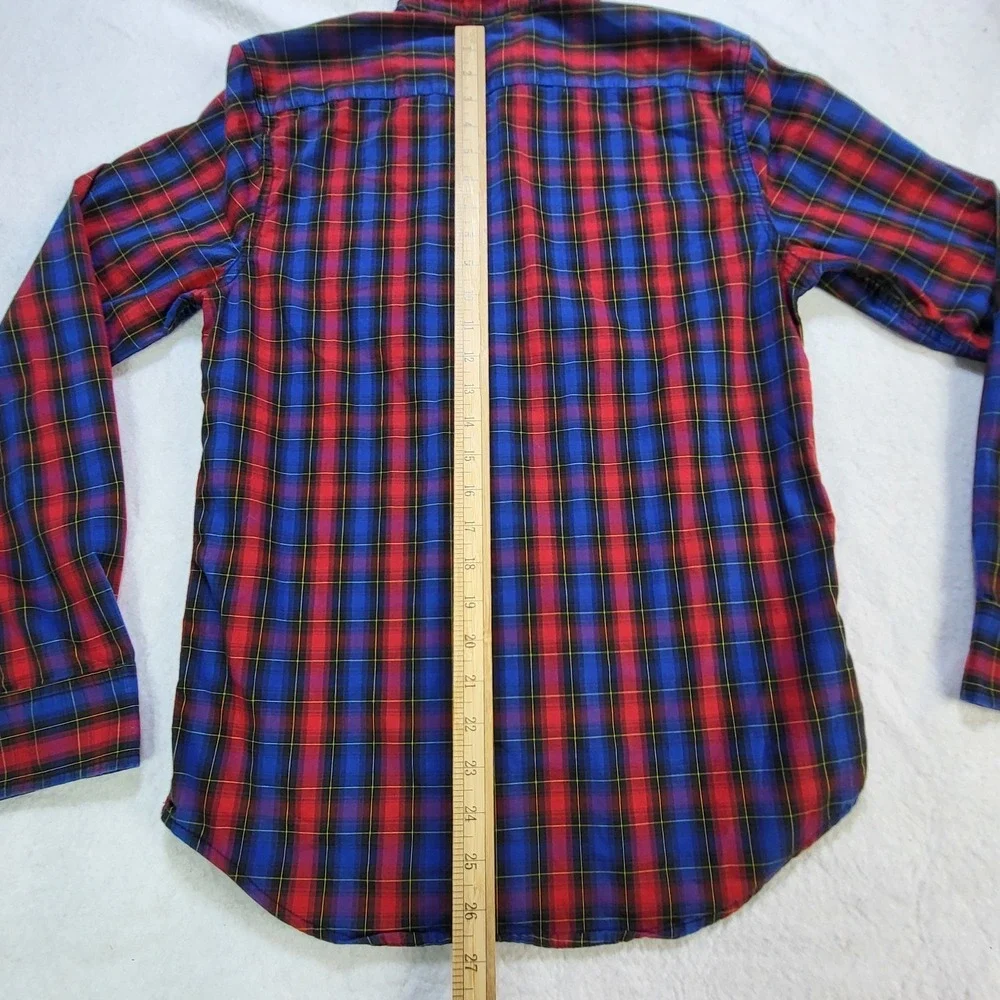 Levis Plaid Button Front Shirt Red Blue‎ Stretch Long Sleeve Mens Small